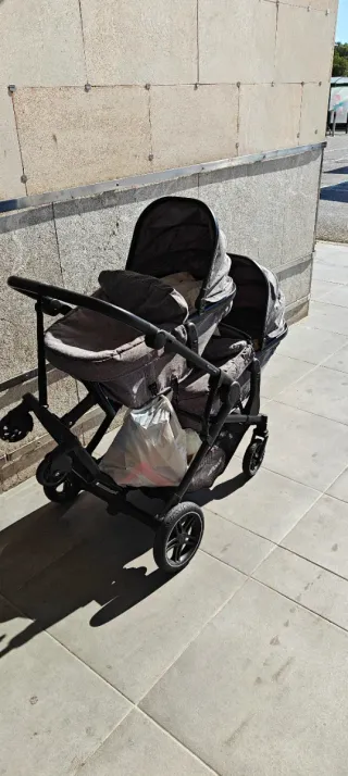 Carrito Gemelar Tándem Gris