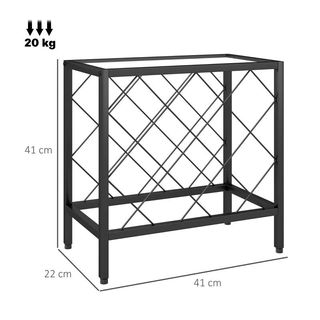 Botellero Vino para 10 Botellas con Encimera Negro