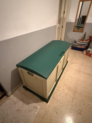 Baúl/Arcón Resina Exterior Grande Beige/Verde