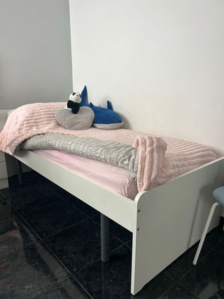 Cama 90 blanca + somier reforzado (mejor que IKEA)