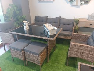 Oferta! Conjunto de Terraza en ratan