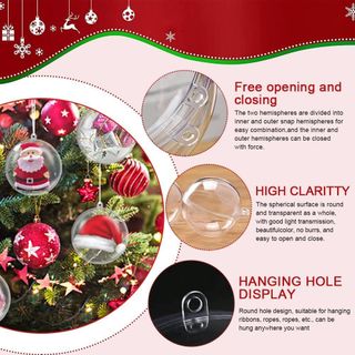 20 bolas de plástico transparente rellenables, dec