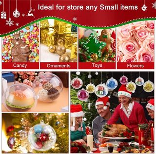 20 bolas de plástico transparente rellenables, dec