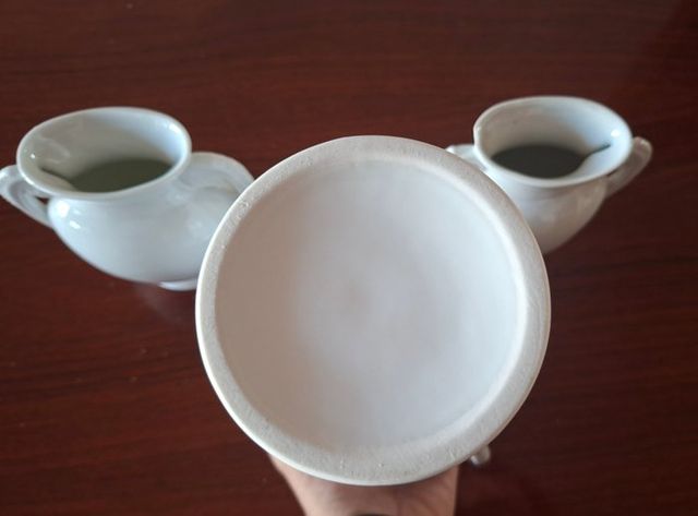 Juego 3 Ánforas/Jarrones Porcelana Blanca