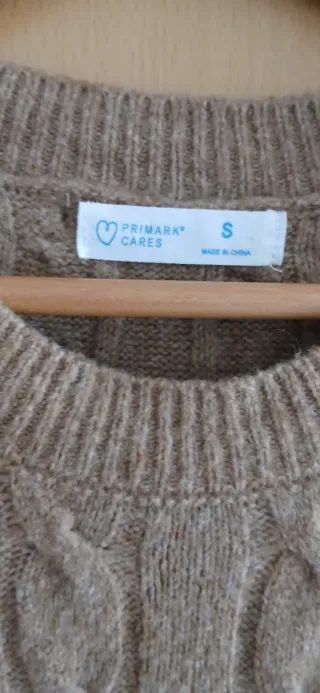 Vestido largo de punto beige