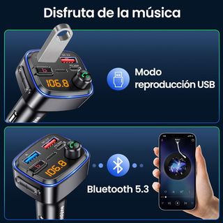 Gizmovine Transmisor FM Bluetooth Coche con Refuer