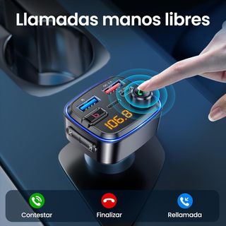 Gizmovine Transmisor FM Bluetooth Coche con Refuer