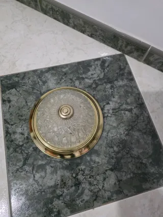 Foco cristal y latón para baño