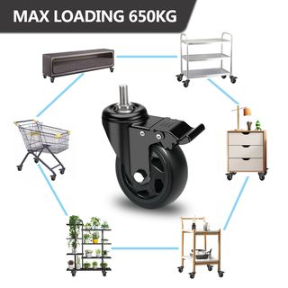 Ruedas para Muebles con Perno M12x1,75x30mm, 125MM