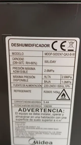 Deshumidificador Midea W31Y9065