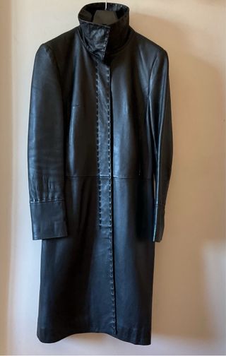 Abrigo piel Mango Talla S cuello chimenea