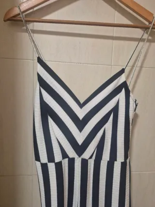 Mono largo rayas blanco y negro