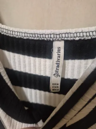 Mono largo rayas blanco y negro