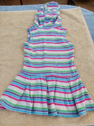 Vestido niña 18-24 meses rayas capucha