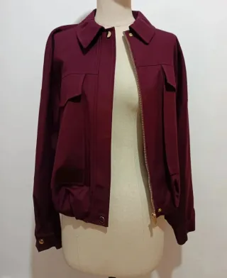Cazadora Bomber Zara Burdeos Talla M