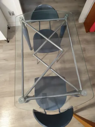 Mesa de cocina cristal y 2 sillas