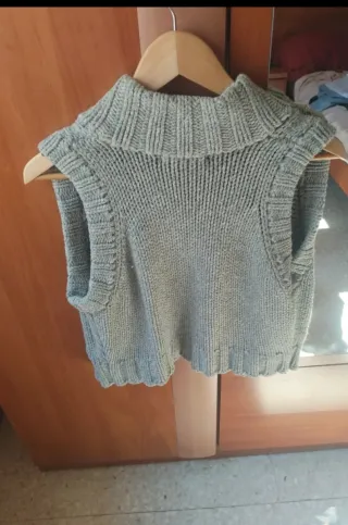 Chaleco Zara Lana Talla Única Gris
