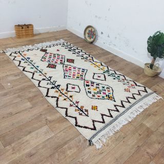 Alfombra Azilal Floral Hecha a Mano 240x145cm