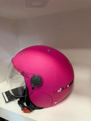 Casco fucsia opaco per bambina