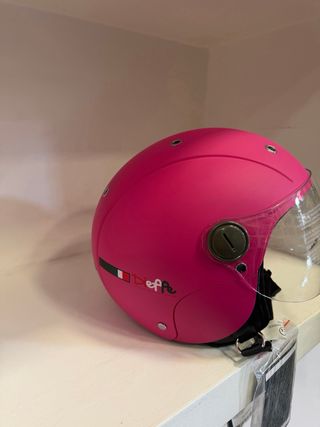 Casco fucsia opaco per bambina