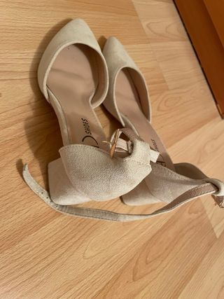 Zapatos de tacón rosa empolvado beige talla 37