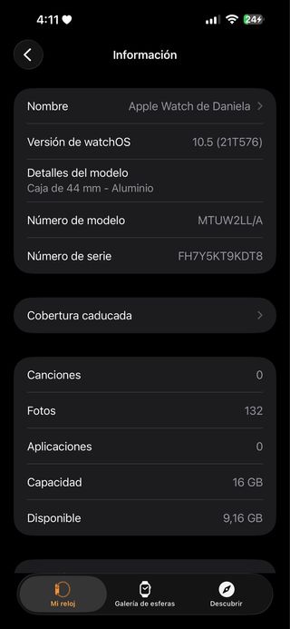 Apple Watch Series 4 44mm Azul/Gris Espacial