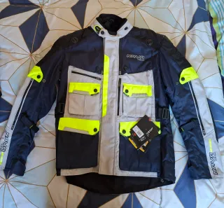 Chaqueta Moto Nava Tech 3/4 Touareg Gris Azul