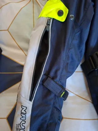 Chaqueta Moto Nava Tech 3/4 Touareg Gris Azul