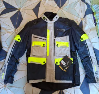 Chaqueta Moto Nava Tech 3/4 Touareg Gris Azul