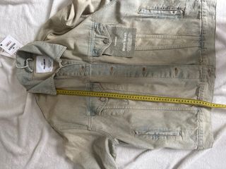 Cazadora denim deslavada beige/azul