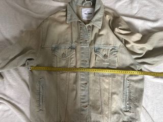 Cazadora denim deslavada beige/azul