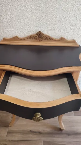 Mesita Auxiliar Estilo Luis XV, mesita de noche