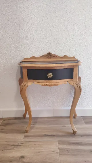 Mesita Auxiliar Estilo Luis XV, mesita de noche