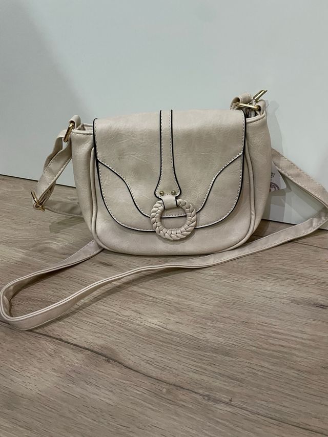 Bolso cruzado beige
