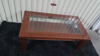 Mesa de centro madera y cristal