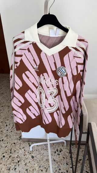 Jersey Adidas Tejido Punto Rosa Marrón Mujer