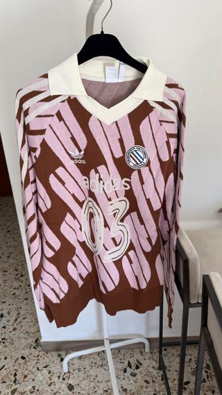 Jersey Adidas Tejido Punto Rosa Marrón Mujer