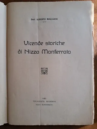 "Vicende storiche di Nizza Monferrato", 1925