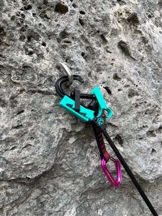 Pértiga escalada turquesa