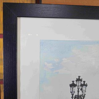 RAMON TIDOR CUADRO ACUARELA FAROLA DE SITGES