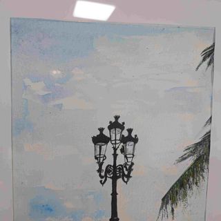 RAMON TIDOR CUADRO ACUARELA FAROLA DE SITGES