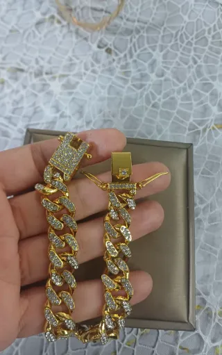 Pulsera Cubana Chapada Oro 18k Circonitas