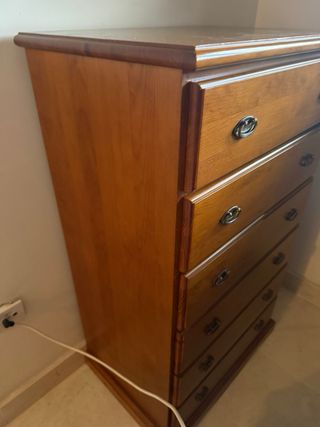 Cómoda alta madera 6 cajones
