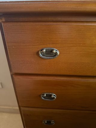 Cómoda alta madera 6 cajones