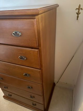 Cómoda alta madera 6 cajones