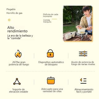 Hornillo Camping Gas Portátil Plegable
