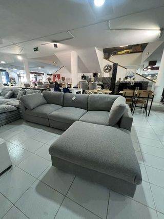 Sofá Cama Dean + Puff Chelong Gris