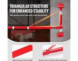 Brazo Soporte Polipasto Eléctrico Rojo
