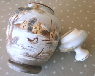 Jarrón Tibor porcelana pintado a mano - Valor+110€