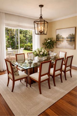 Comedor completo mesa cristal y sillas